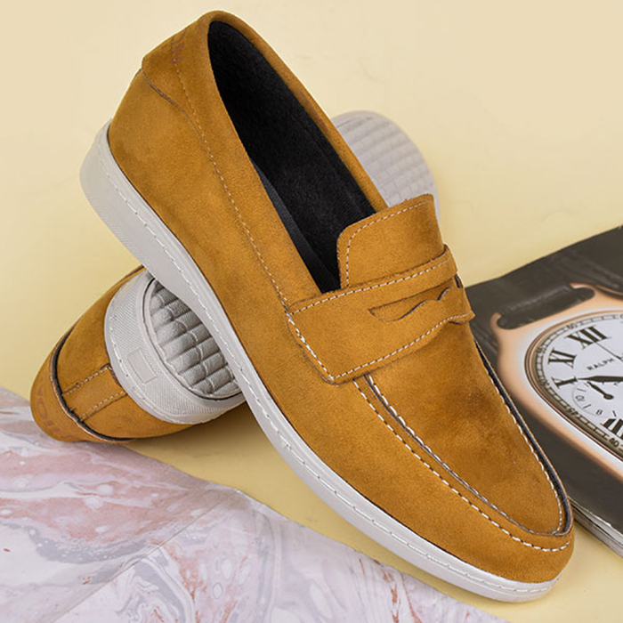 کفش کالج خردلی مردانه مدل Aril