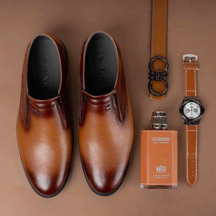 کفش رسمی عسلی مردانه مدل X.TAT