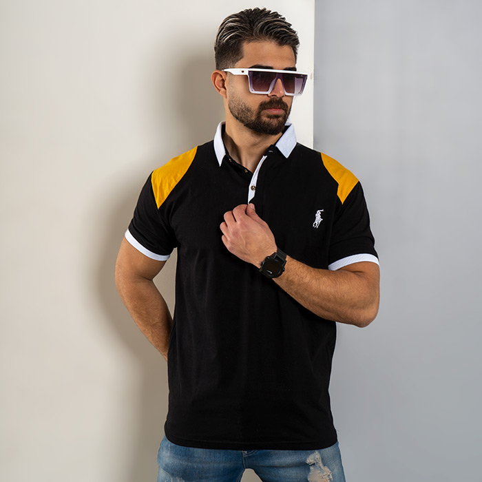 تیشرت Polo مشکی مردانه مدل HAKO