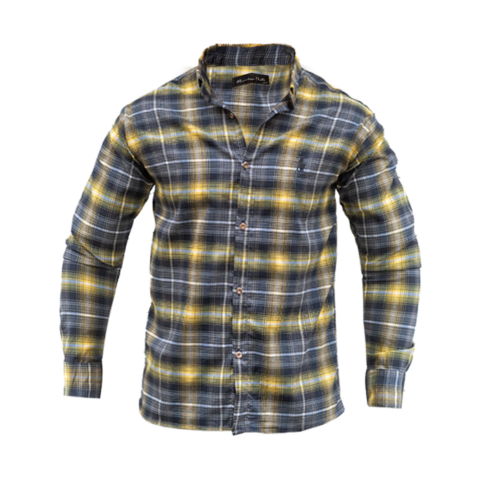 پیراهن مردانه زرد سرمه ای مدل Farzad