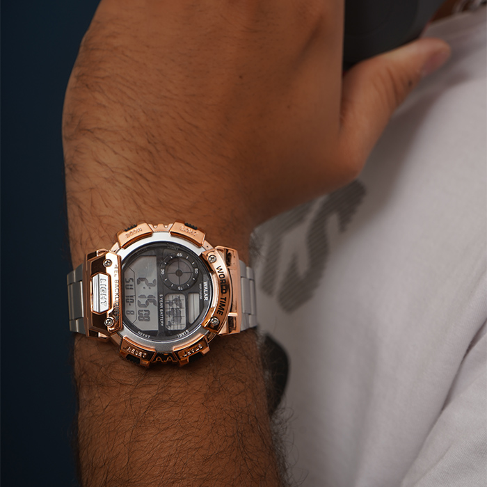 ساعت مچی کامپیوتری رزگلد مدل Worldtime