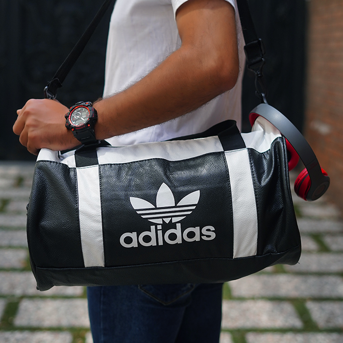 ساک ورزشی آدیداس مشکی سفید مدل Soren