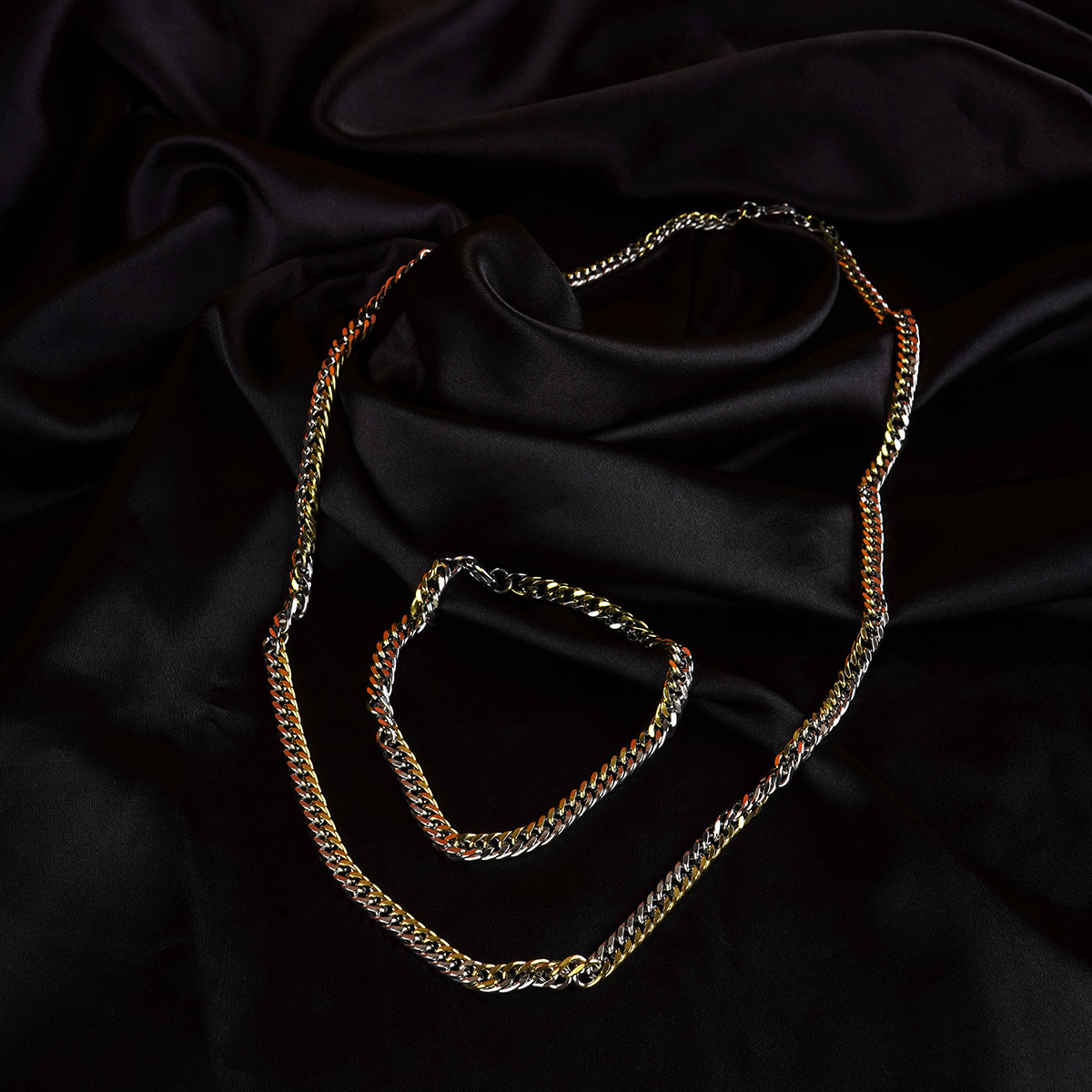 نیم ست زنجیر دو رنگ مدل XD88