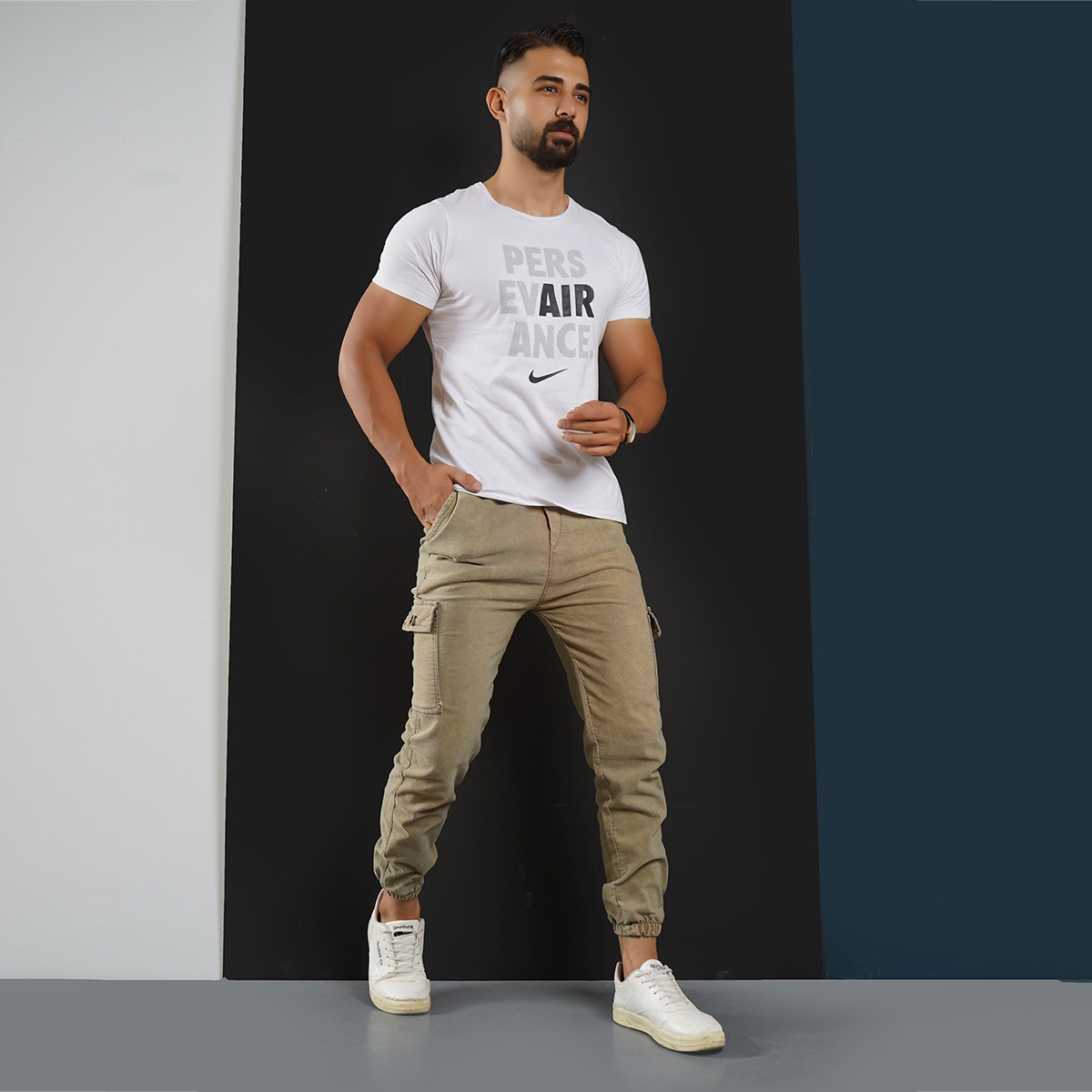 شلوار اسلش خاکی مردانه مدل ARAZ