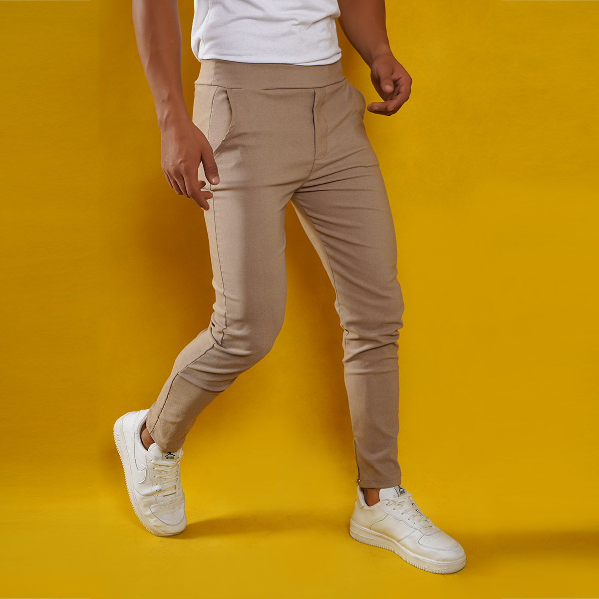 شلوار اسلش مردانه خاکی مدل Kian