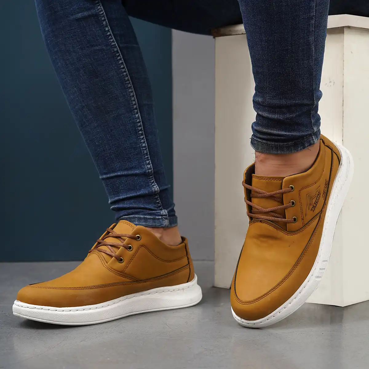 کفش مردانه خردلی مدل Tahsin