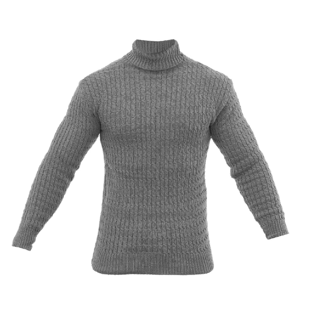 پلیوربافت مردانه طوسی یقه اسکی مدل Pouyan