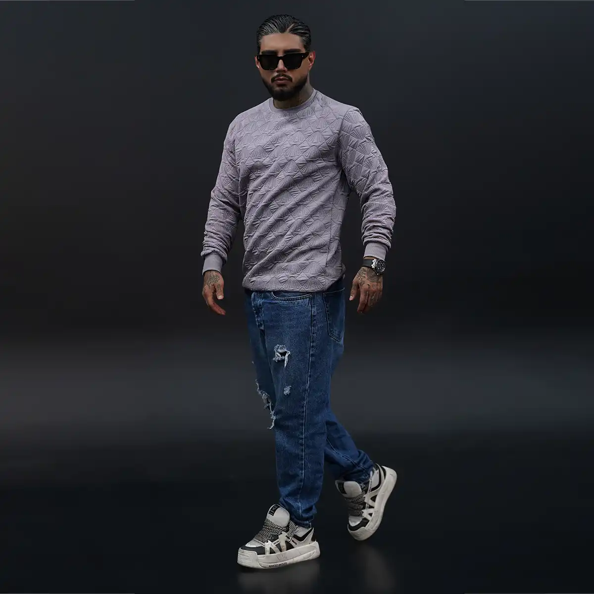 دورس مردانه طوسی مدل Ayaz