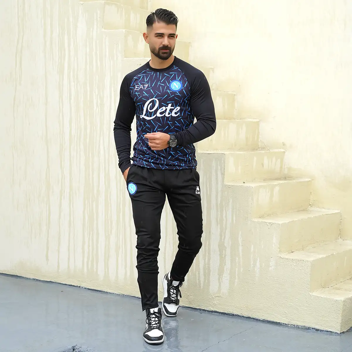 ست تیشرت آستین بلندشلوار ناپولی مردانه مدل EA7