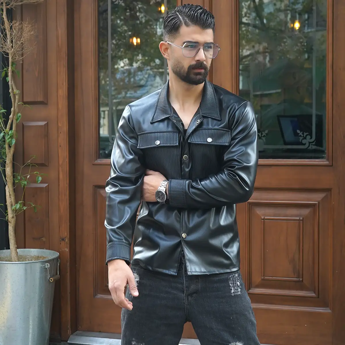 کاپشن چرم مدل sina