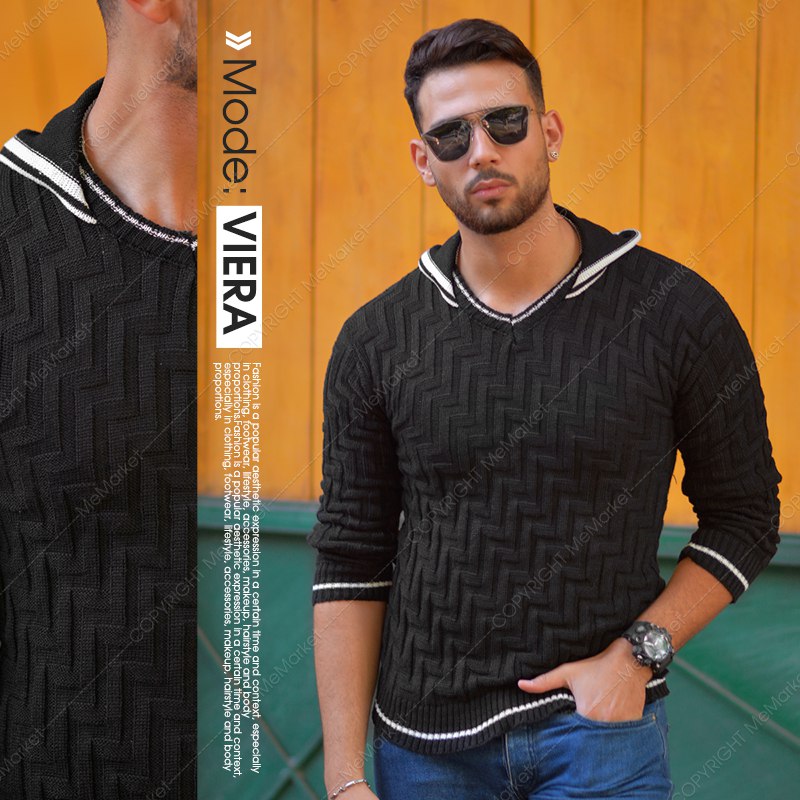 پلیور کلاهدار مردانه مدل VIERA (مشکی)