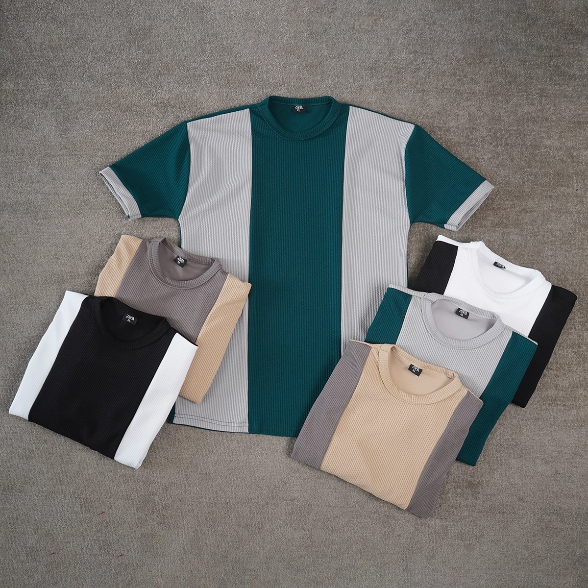 تیشرت مردانه طوسی کرم مدل Kaveh