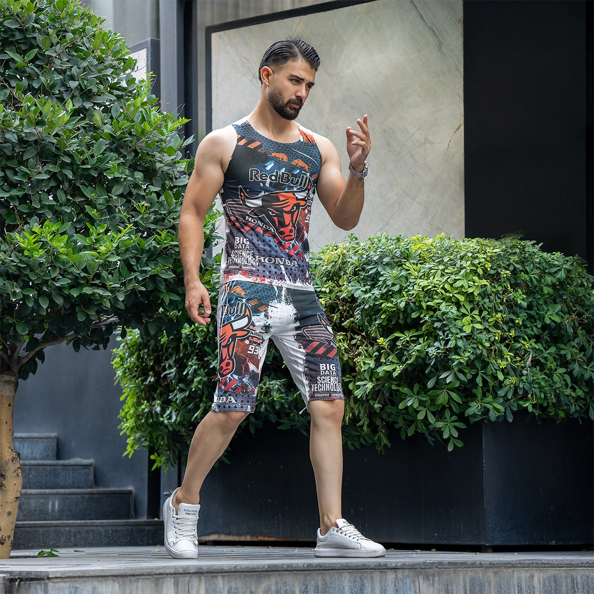 ست رکابی شلوارک مردانه مدل Red Bull