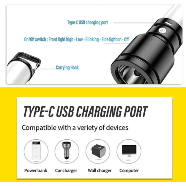 چراغ قوه سه حالته شارژی