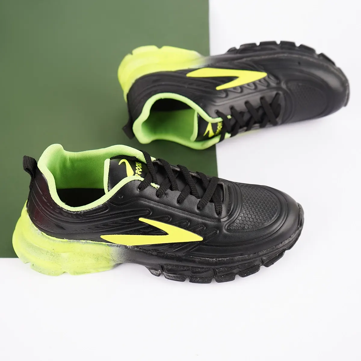 کفش ورزشی مردانه مشکی سبز مدل P802