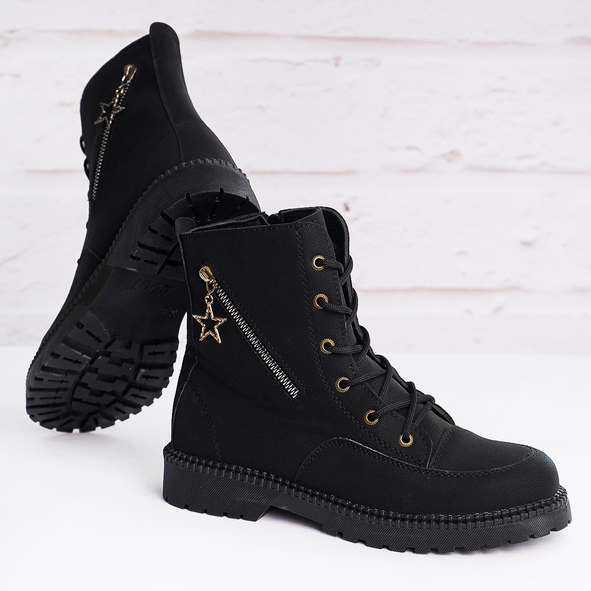 نیم بوت دخترانه مشکی مدل shiva