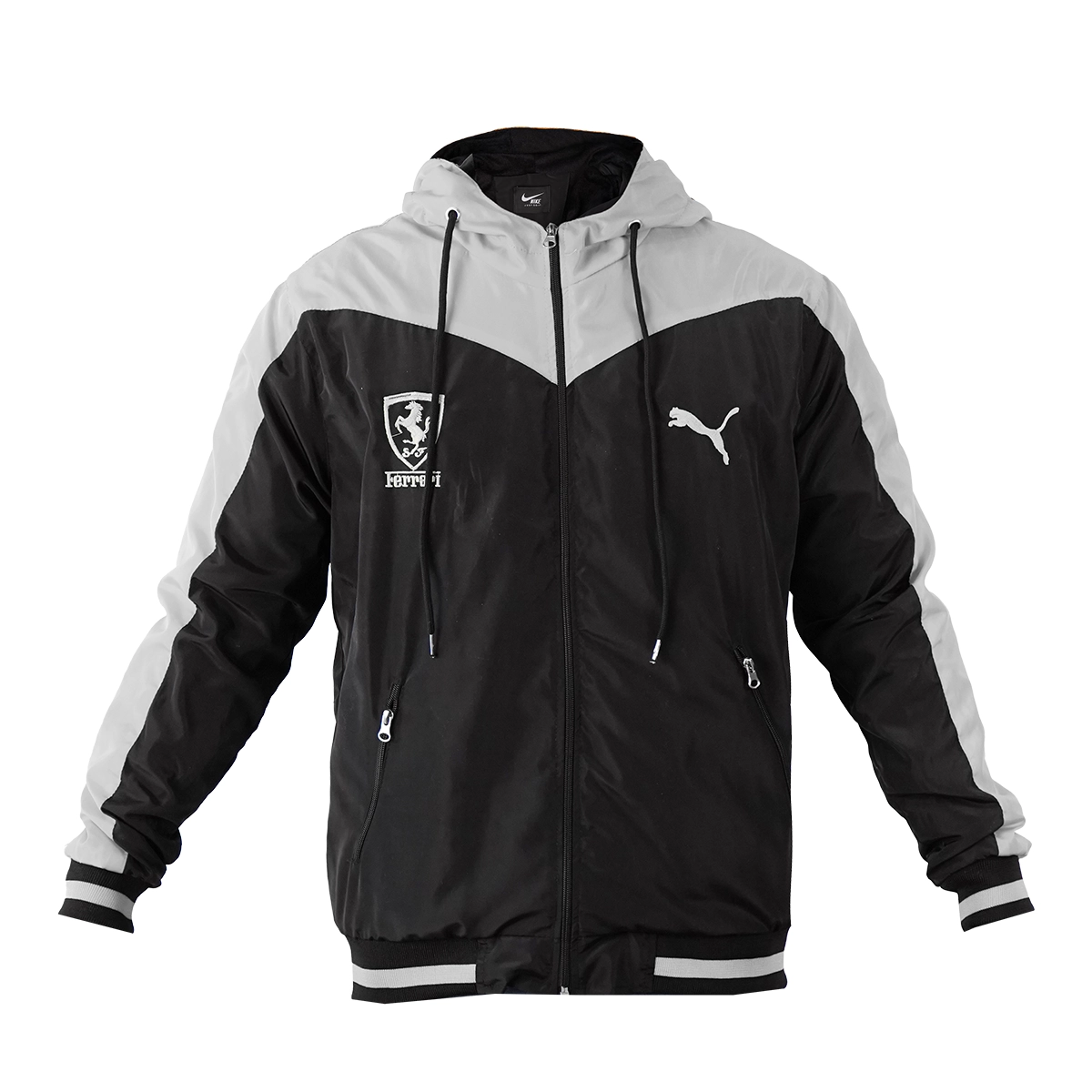 کاپشن مشکی طوسی مردانه مدل Ferrari