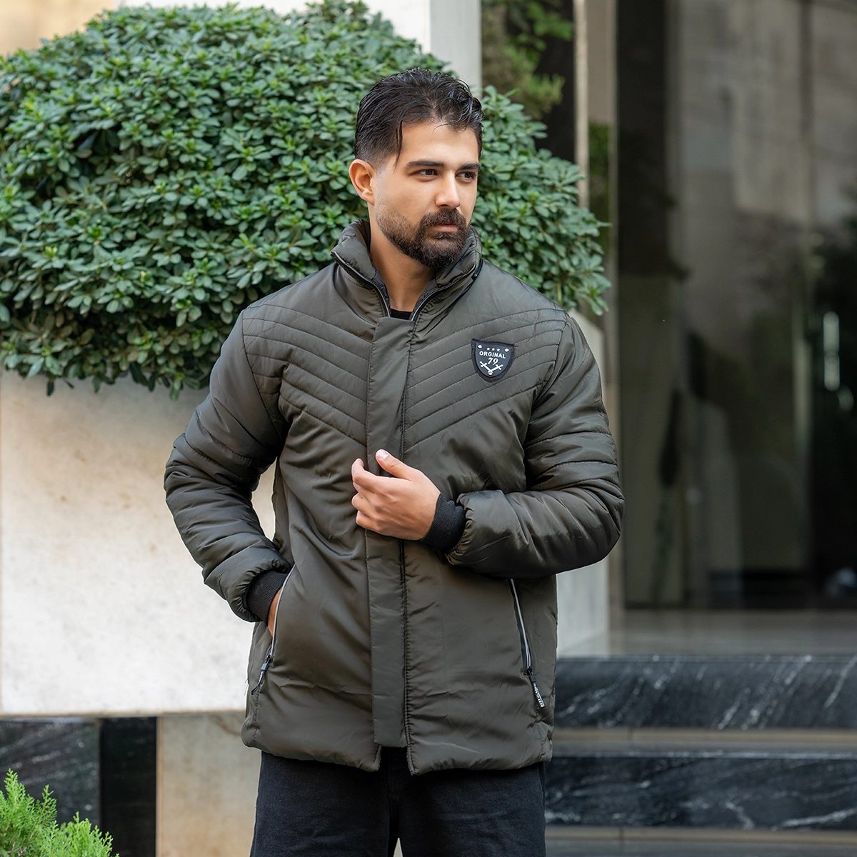 کاپشن سبز مردانه مدل 79