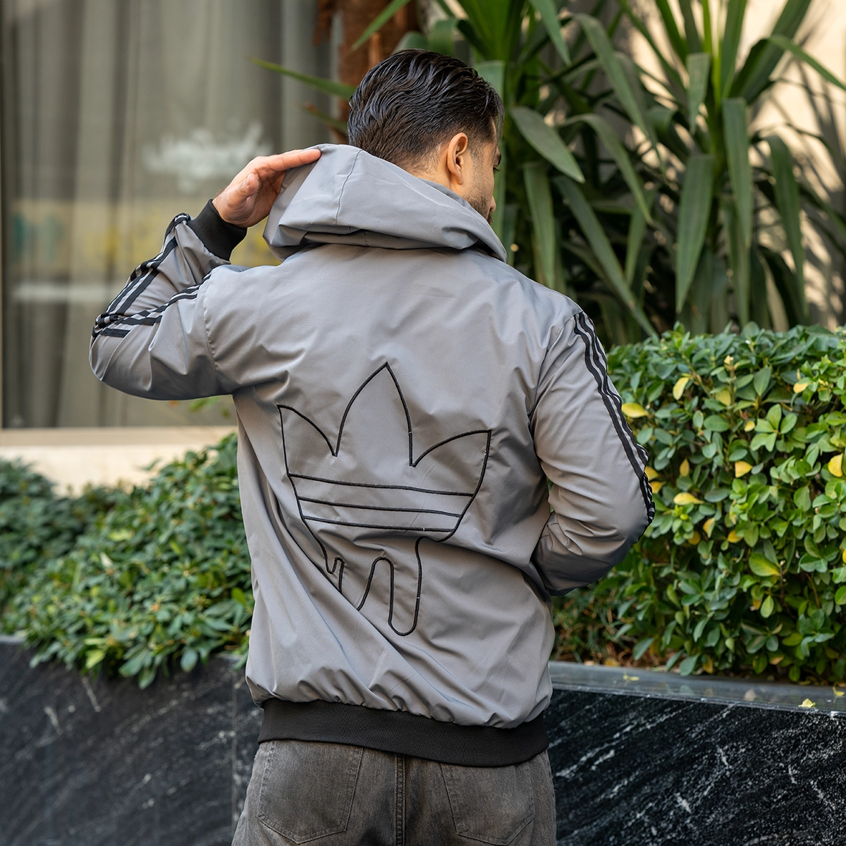 کاپشن بادی مردانه طوسی مدل P300