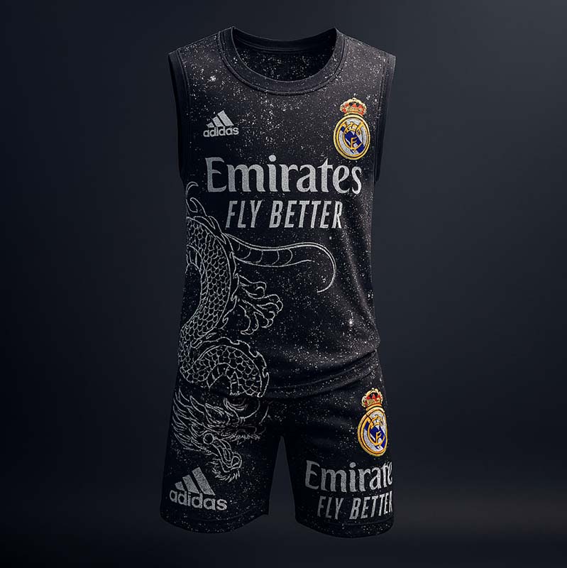 ست رکابی شلوارک مردانه مشکی طرح اژدها