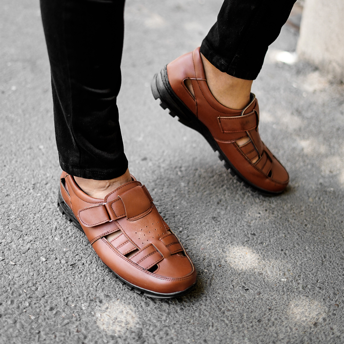 صندل تابستانه قهوه ای مردانه مدل Boros