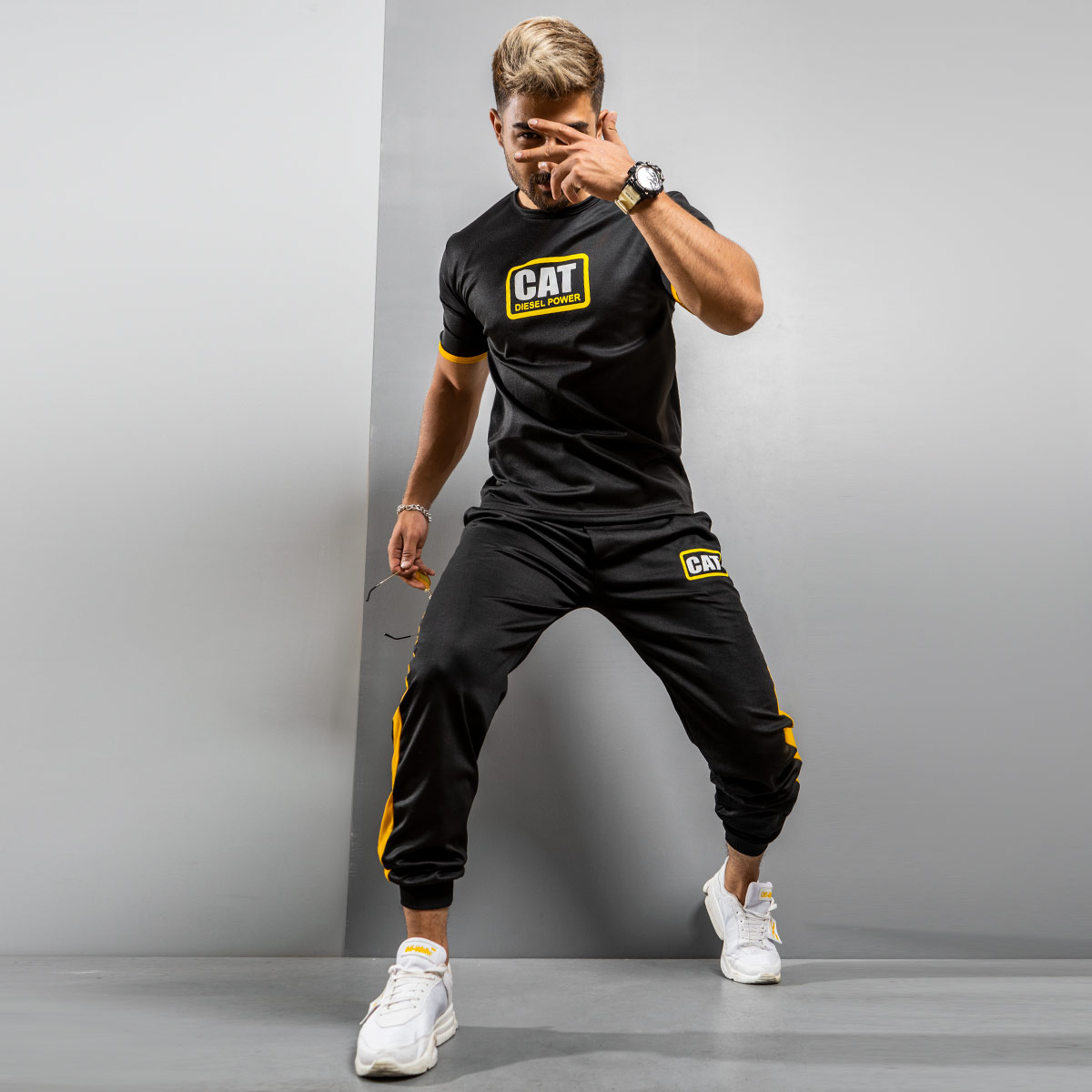 ست تیشرت شلوار Cat مردانه مدل Lomiel