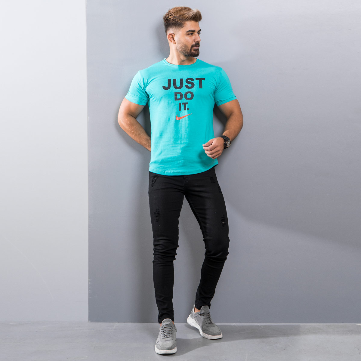 تیشرت Just Do It مردانه سبز مدل Ditro