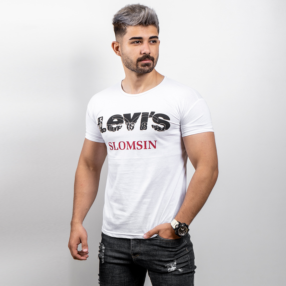 تیشرت Levis مردانه سفید مدل Tanim