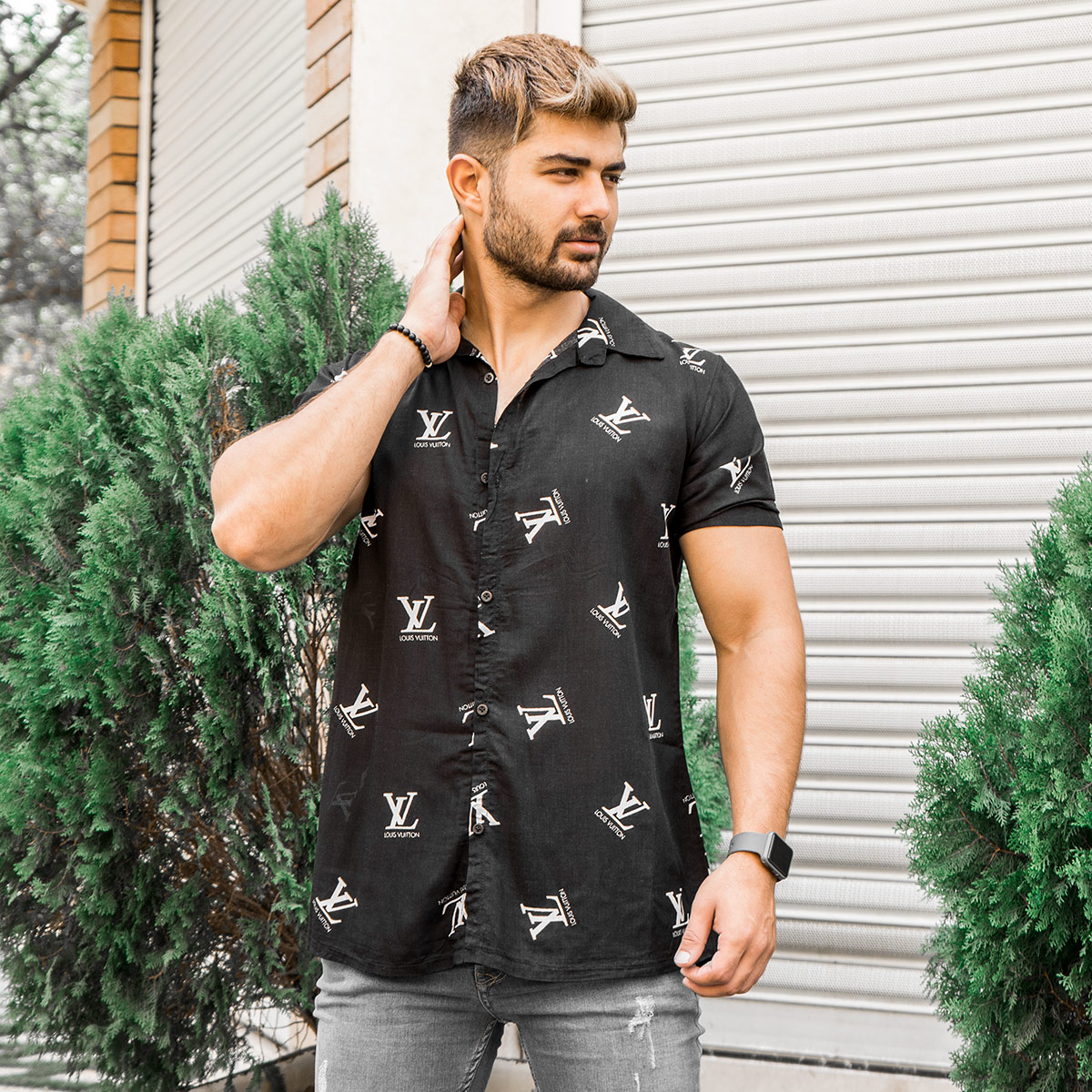 پیراهن هاوایی مردانه مدل Rasin