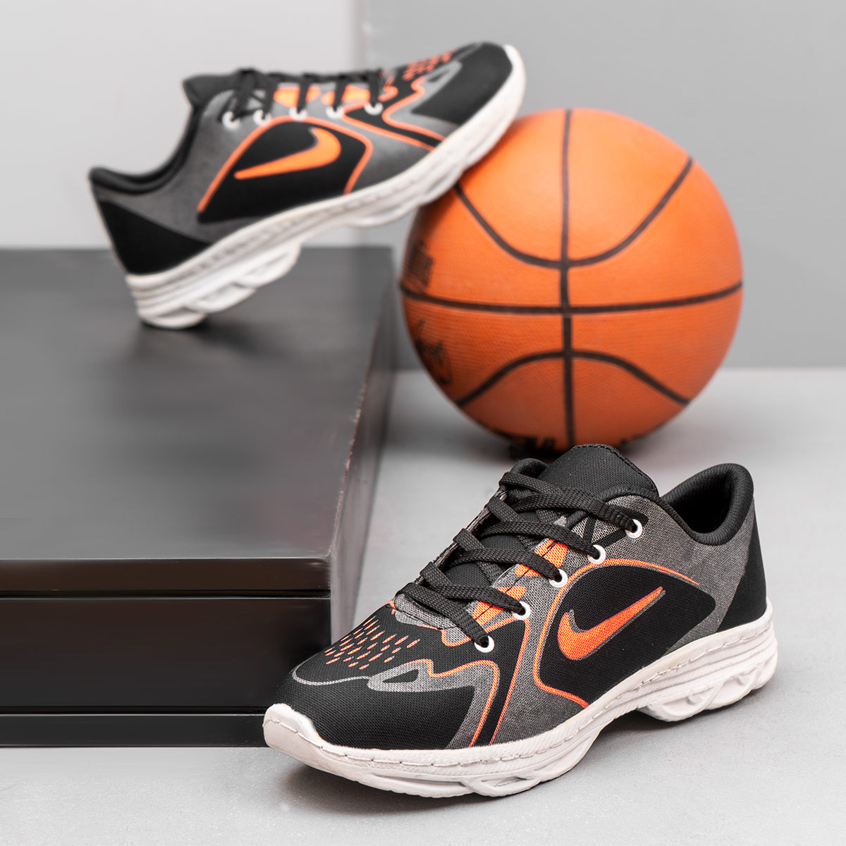 کفش ورزشی مشکی نارنجی مردانه مدل Miden(T)