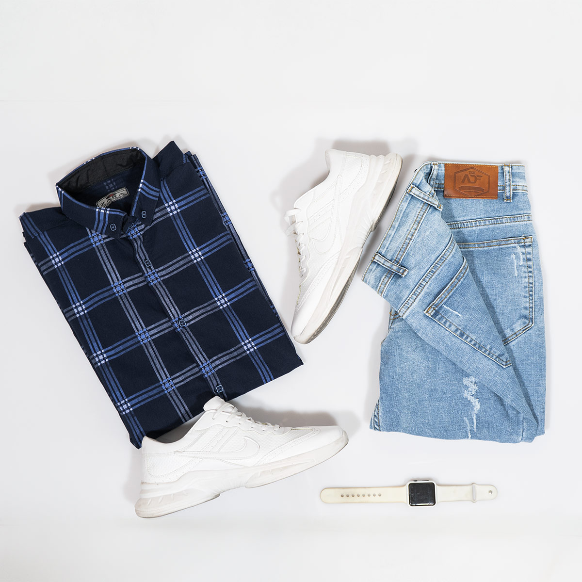 پیراهن چهارخونه(T) سرمه‌ای مردانه مدل Siyam