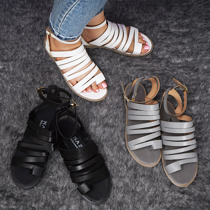 صندل زنانه طوسی مدل Hilma