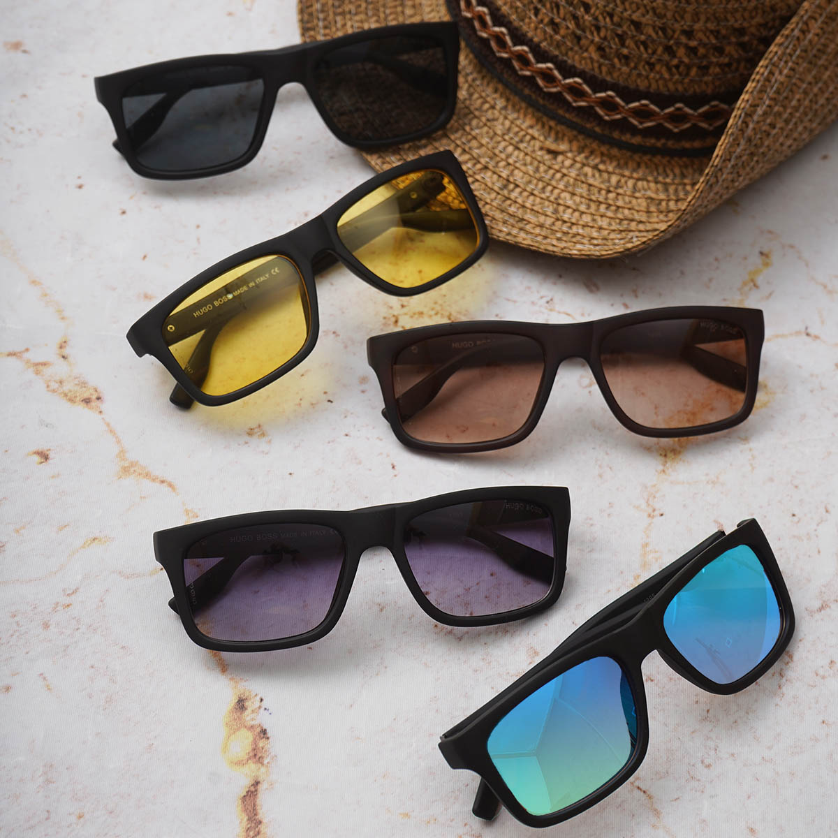 عینک مردانه قهوه‌ای مدل Hugo