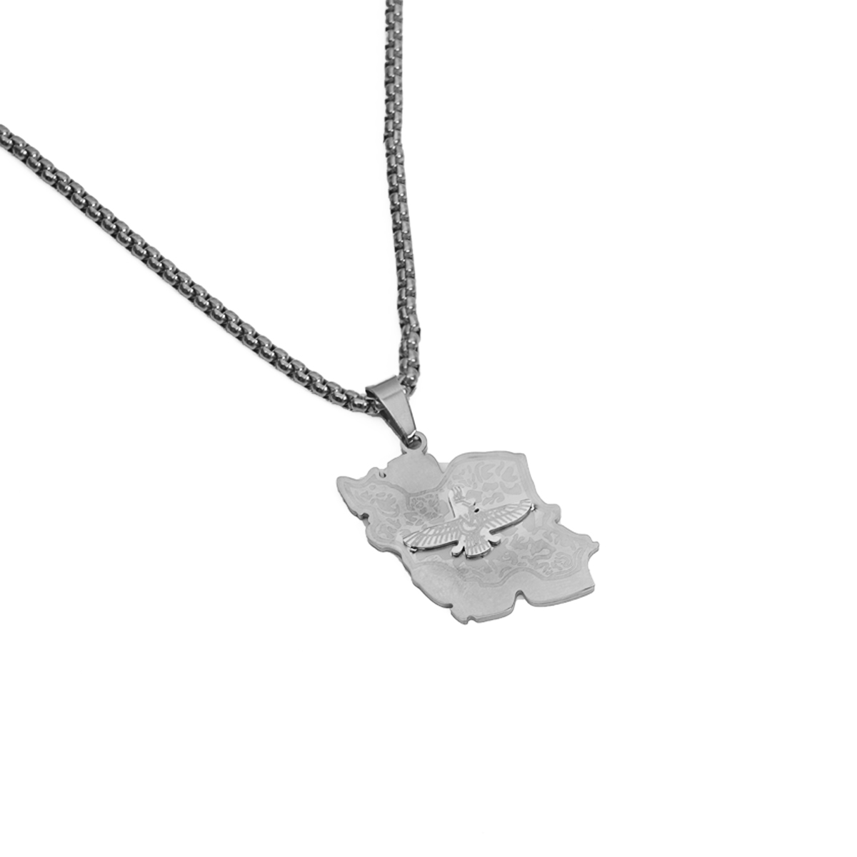 گردنبند نقره ای مدل Iran