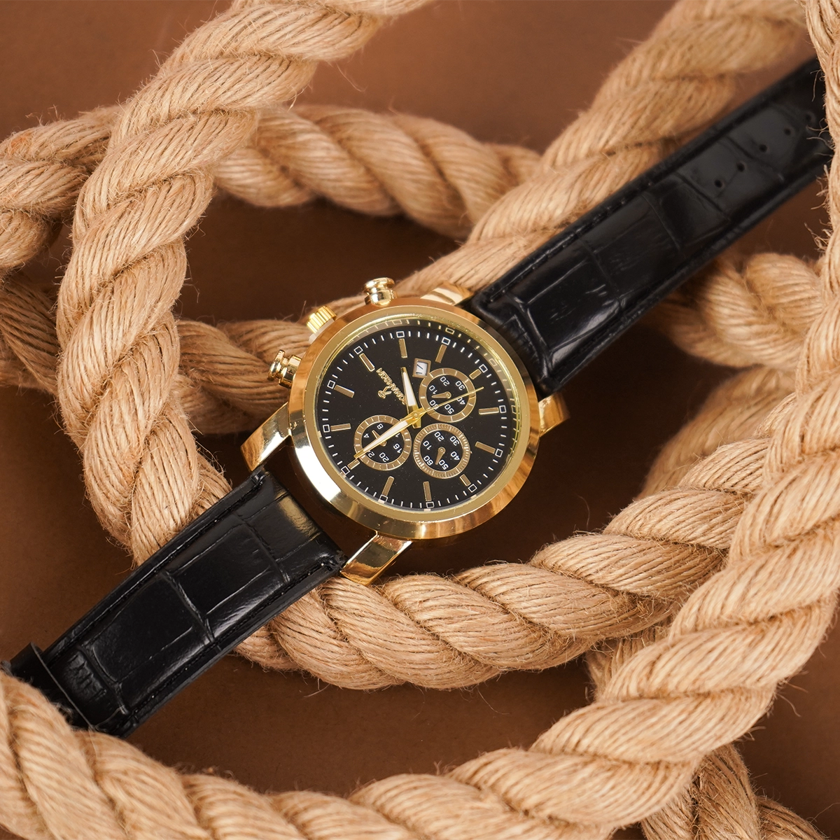 ساعت مچی مشکی طلایی Romanson مردانه مدل W880