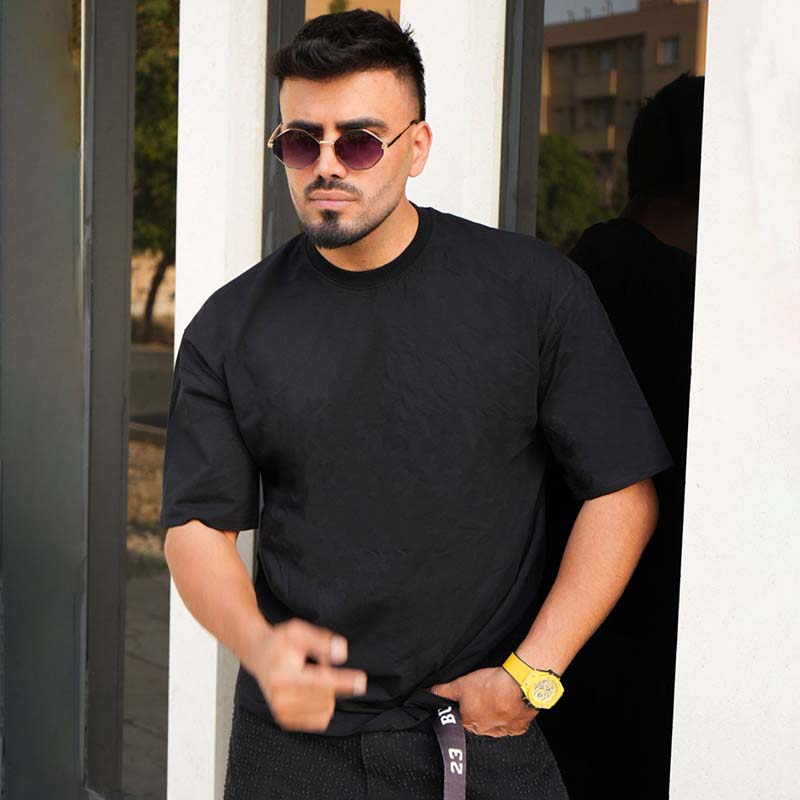 تیشرت بیسیک مشکی مردانه مدل Tarko