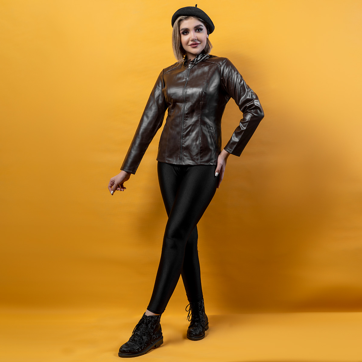 کت تک چرم دخترانه مدل Hanie